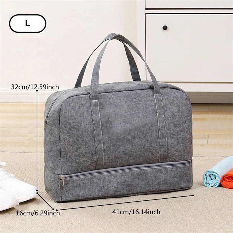 Large Capacity Fashion Travel Bag For Unisex Weekend Solid Color Handbag Wet And Dry Separation Travel Carry On Bags