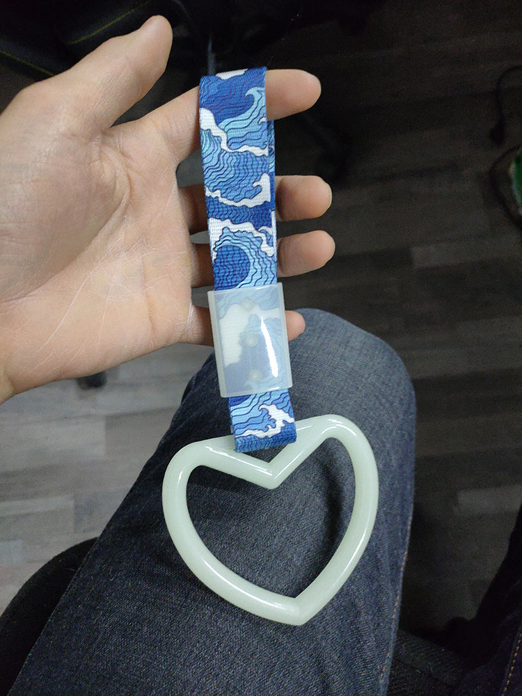 Alça de Mão para Ônibus JDM Trem 1 peça Tsurikawa Ring Coração Estilo Drift Charm Strap Drift Acessórios Automotivos Decoração de Alça de Carro