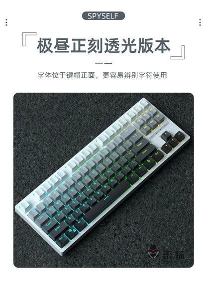 Keycaps Cherry de luz diurna originais novos 2025 PBT translúcidas com cor gradiente e gravação lateral personalizadas para teclados mecânicos MX