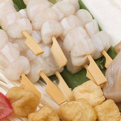 9CM/12CM 100 PCS Bamboo Skewer Meat Skewer Disposable Barbecue Bamboo Skewer Spicy Hot Pot Skewer Fruit Skewer Fork