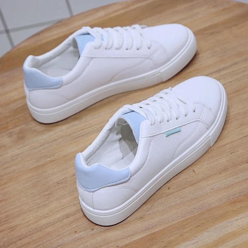 Tênis Feminino Designer Respirável Estudantes Sapatos Esportivos Casuais Sapatos De Couro Pu Brancos Femininos Sapatos Vulcanizados