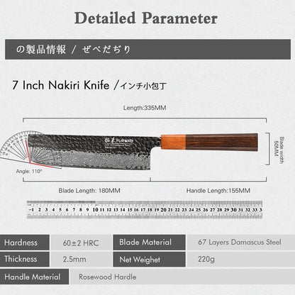 TURWHO 1-5PCS Kitchen Knives Set Hand Forged Damascus Steel Japanese Handmade Chef Knife Cleaver Santoku Utility Cooking Tools