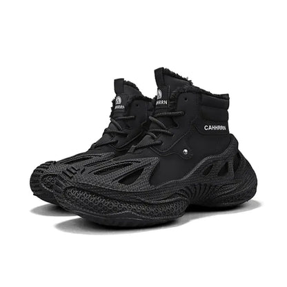 2025 Men's new breathable mesh trendy elastic band slip-on casual thick-soled sports shoes