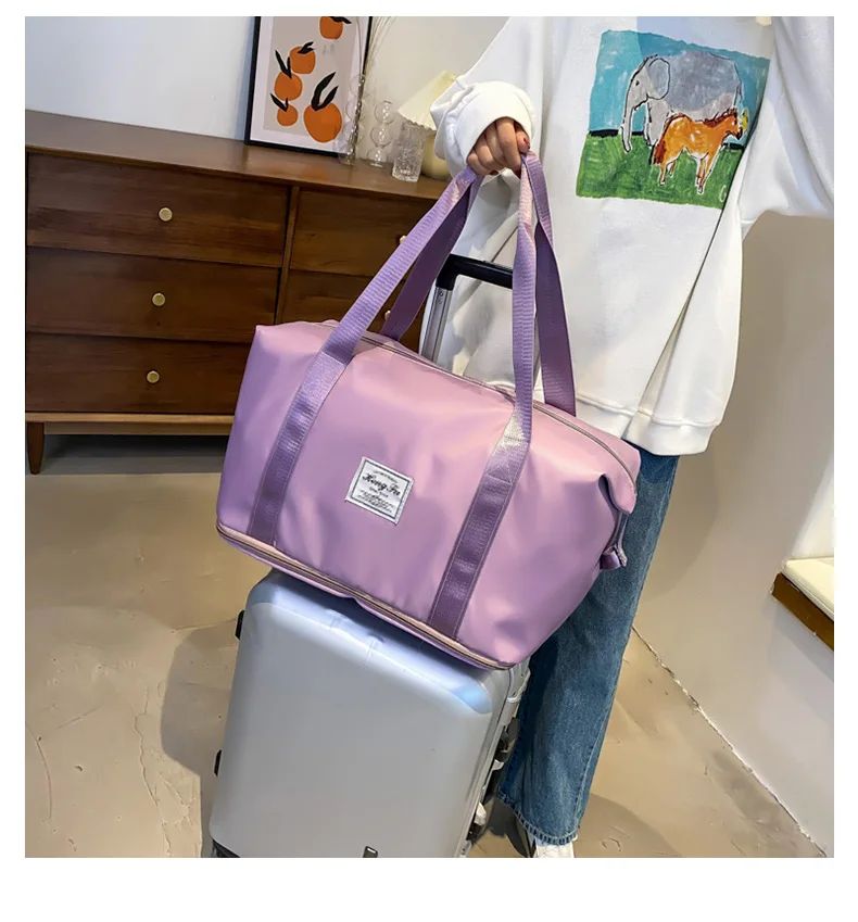 Carry On Travel Duffle Bag  Waterproof Sports Gym Tote Bags for Women Large Capacity Storage Luggage Handbag