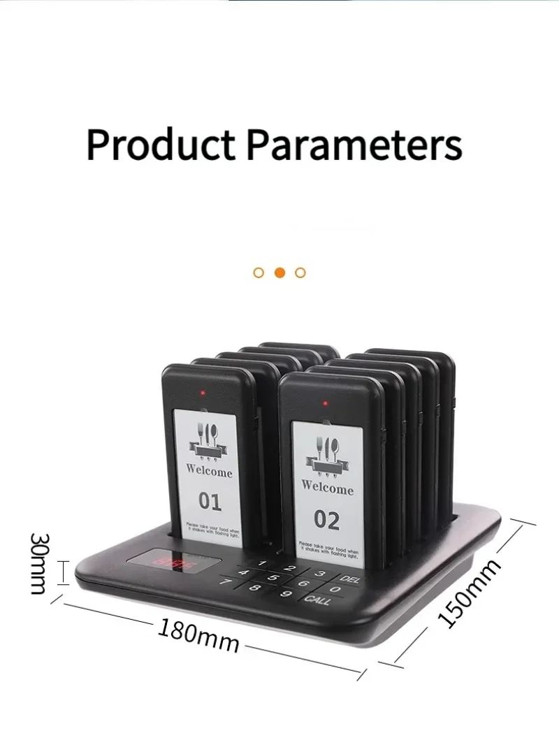 Wireless Restaurant Pagers Calling System 24 Coasters Buzzer Vibrator Bell Receivers For Food Truck Bar Coffee Fast Food Hotel