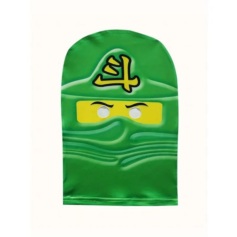 Complete Party Costume Set for Kids with Makeup Mask NinjTheme Party Cosplay Costume Set for Kids Mask Jumpsuit and Accessories