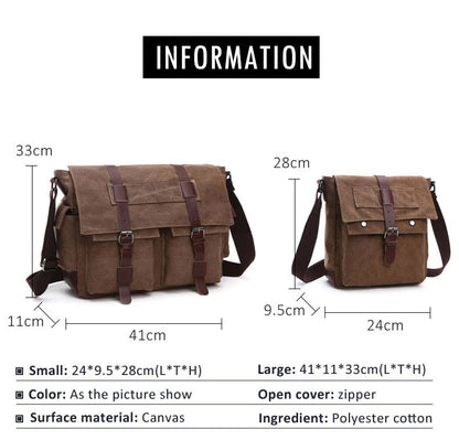 Retro Men Messenger Bags Vintage Canvas Handbags Leisure Work Travel Bag Man Business Crossbody Bags Briefcase For Male Bolsas