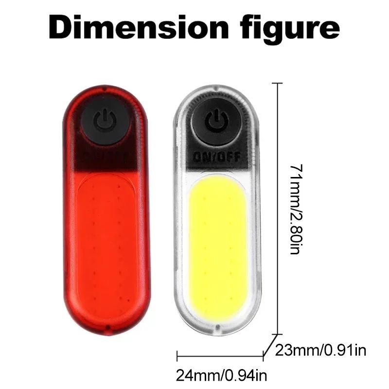 BUCKLOS Bike Light COB Front Rear Bicycle Lights LED Rechargeable Mountain Road Bicycle Lamp MTB Tail Light Cycling Flashlight