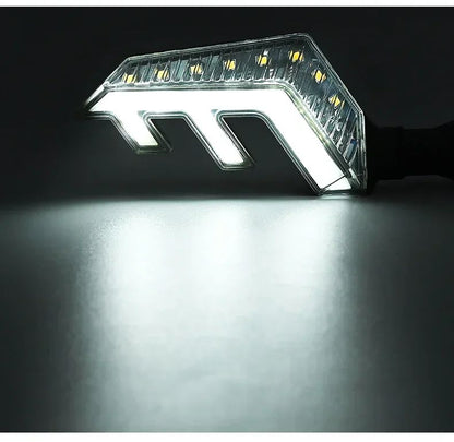 Luzes de Seta de LED Asas de Anjo 12V - Modificação de Luz de Freio Sequencial para Motocicletas e Veículos Elétricos
