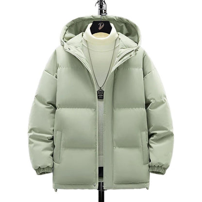 Jaqueta Curta de Pesca de Inverno da Moda, Gola Alta, Solta, Acolchoada com Algodão, Jaqueta Quente à Prova de Frio Tamanho Grande para Adolescentes