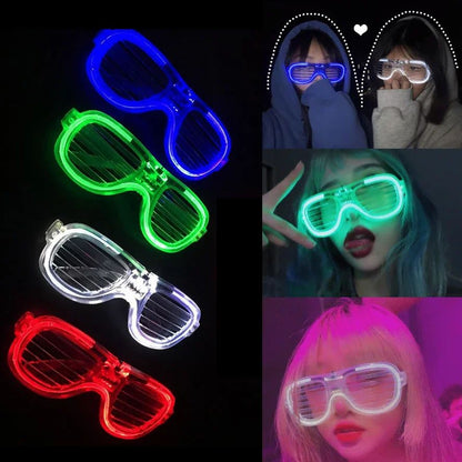 Light Up LED Shutter Glasses Party Sunglasses Glow in The Dark Neon Blinds for Rave Christmas Birthday Wedding  Party Decoration