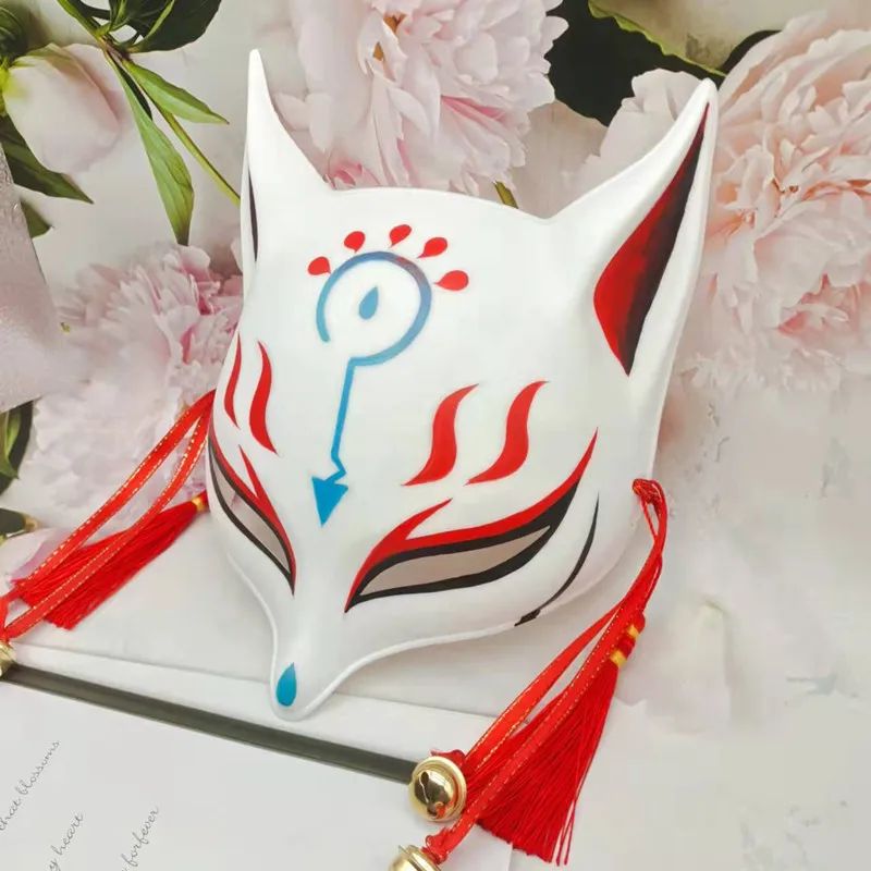Japanese Style Half Face Hand Painted Fox Mask Men And Women Masquerade Halloween Festival Cosplay Prop High Quality