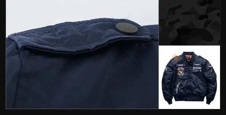Winter Hip Hop Thick Warm Jacket Men High Quality Military Motorcycle Ma-1 Aviator Pilot Coats Male Baseball Bomber Jacket
