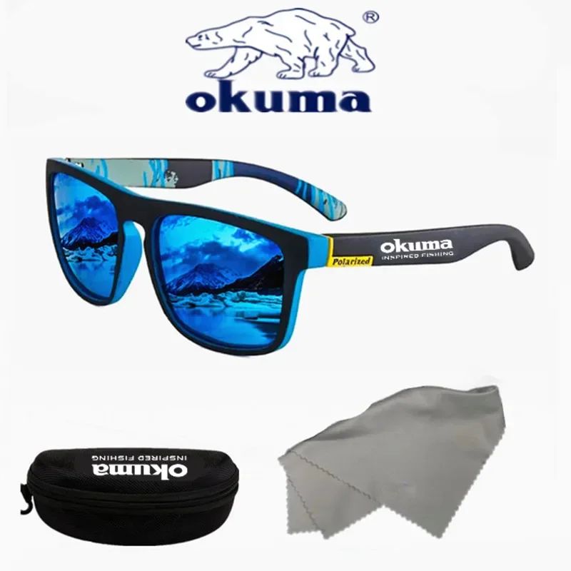 Óculos de sol polarizados Okuma UV400 para homens e mulheres, para caça ao ar livre, pesca, ciclismo, óculos de sol, caixa opcional
