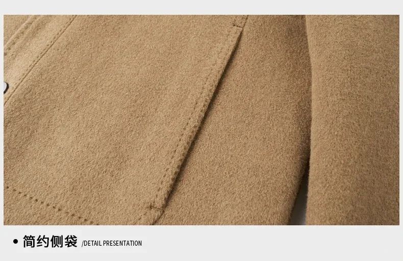 Billy Men's Winter Jacket for Men Double-Sided Woolen Overcoat Short Lapel Autumn Casual Coat Top Black Clothes White Duck Down