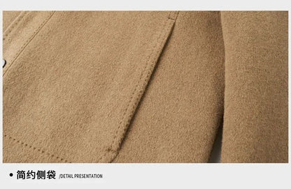 Billy Men's Winter Jacket for Men Double-Sided Woolen Overcoat Short Lapel Autumn Casual Coat Top Black Clothes White Duck Down