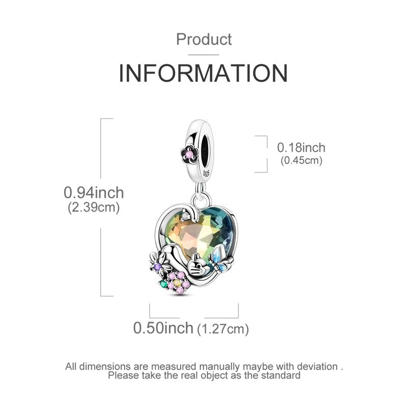 Pingente Charm Libélula Tema Primavera Prata Esterlina 925 Borboleta Flor Pendente Compatível com Bracelete Colar Joias DIY