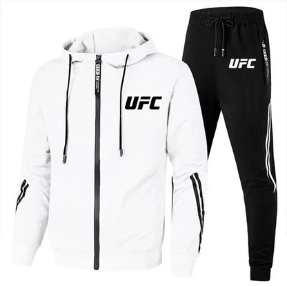 New UFC Men's Casual Sportswear Set, Flowered Outdoor Motorcycle Comfort Men's Set 2025, Fashionable Pants and Jackets