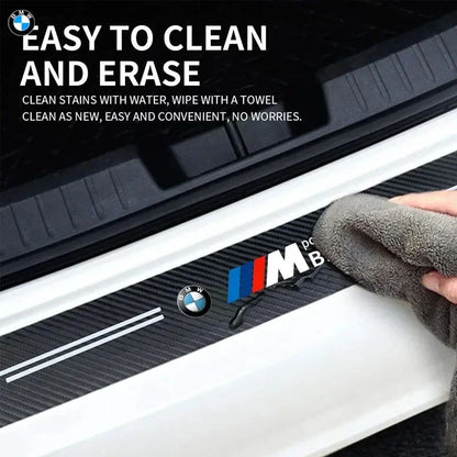 Car Door Automobile Scraper Protection Universal Pedal Protection Sticker Carbon Fiber Grain Automobile Threshold Strip For BMW