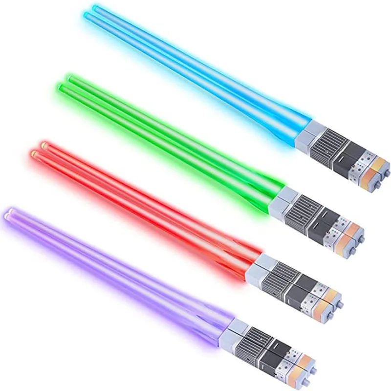 1 Pair StarWar Theme LED Lightsaber Luminous Chinese Chopsticks Reusable Washable Detachable Sushi Chopsticks Kitchen Tableware