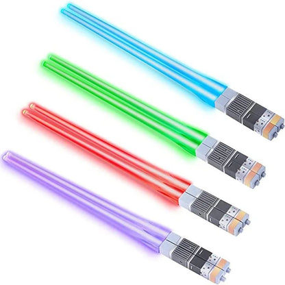 1 Pair StarWar Theme LED Lightsaber Luminous Chinese Chopsticks Reusable Washable Detachable Sushi Chopsticks Kitchen Tableware