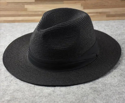 Chapéus de Sol Grandes Oversize para Homens Mulheres Praia Panamá Aba Larga Chapéu de Palha Senhora Chapéus de Sol de Verão Plus Size Chapéu Fedora 55-57cm 58-60cm