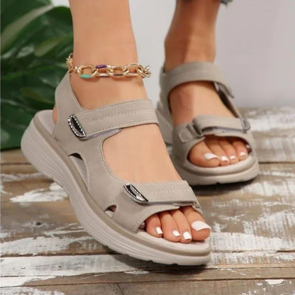 New Brand Female Sandals Summer Women Leather Light Casual Wedge Platform Shoes Blue Girls Outside Non-slip Shoes Plus Size 43