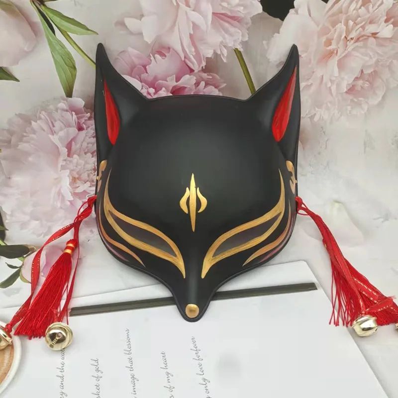 Japanese Style Half Face Hand Painted Fox Mask Men And Women Masquerade Halloween Festival Cosplay Prop High Quality