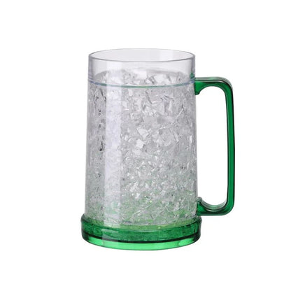 Canecas de Cerveja de Parede Dupla com Gel Congelante, Canecas de Uísque Transparentes com Alça para Bar e Copos de Bebida para Uso Externo