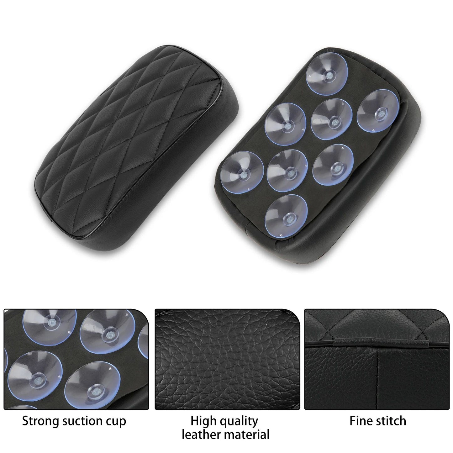 Assento Traseiro Para Passageiro de Moto Retangular Para Harley Dyna 883 Choppers Bobber 8 Ventosas