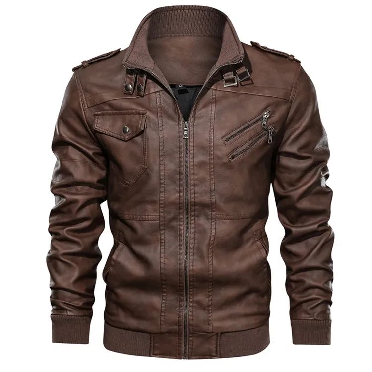 New Men's Leather Jackets Autumn Casual Motorcycle PU Jacket Biker Leather Coats Brand Clothing EU Size