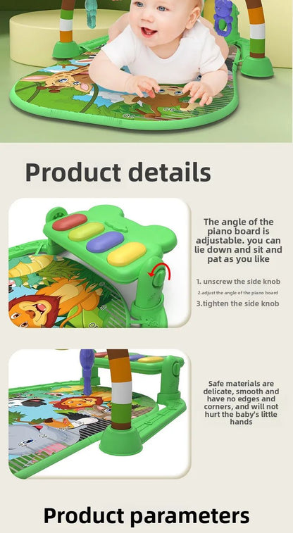 Ginásio de Atividades Musical para Bebês, Tapete de Piano para Engatinhar, Brinquedos, Cobertor de Atividades para Recém-Nascidos, Almofada de Jogo com Pedais, Educação Infantil, Presentes de 0 a 36 Meses