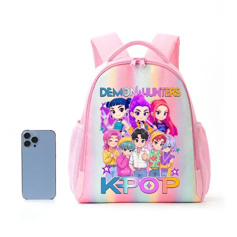 Mochila de Caçadores de Demônios KPop Estampa de Desenho Animado Anime Bolsas de Ombro para Estudantes Organizador de Papelaria Grande Capacidade Presentes de Volta às Aulas