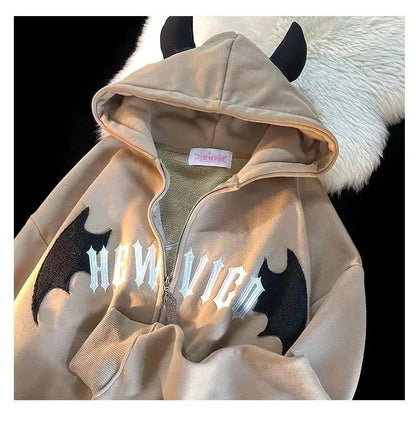 Couples Winter Devil Bread Clothing Casual Hooded Jacket Embroidered Cotton-padded Y2K Jackets Coats New Jacket In Winter 2023
