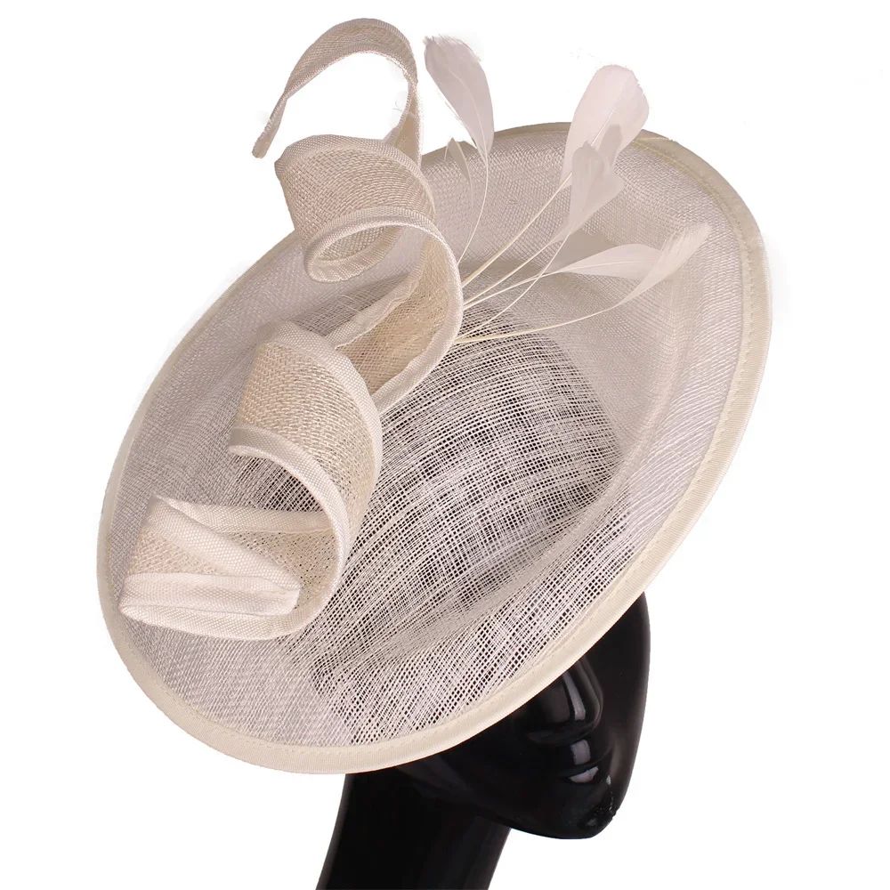 Red Kentucky Derby Fascinator Hat For Women Elegant Flower Sinamay Ladies Hats Wedding Party Cocktail Headwear Female Headbands