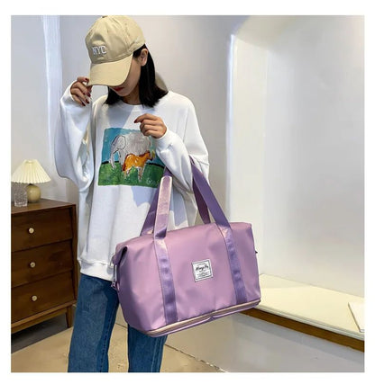 Carry On Travel Duffle Bag  Waterproof Sports Gym Tote Bags for Women Large Capacity Storage Luggage Handbag