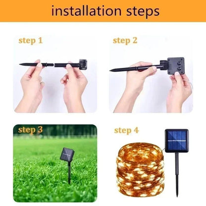 7M/12M/22/32M Solar Led Fairy Light Outdoor Festoon Led Waterproof Garland String Lights Christmas Party Garden Solar Lamp Decor