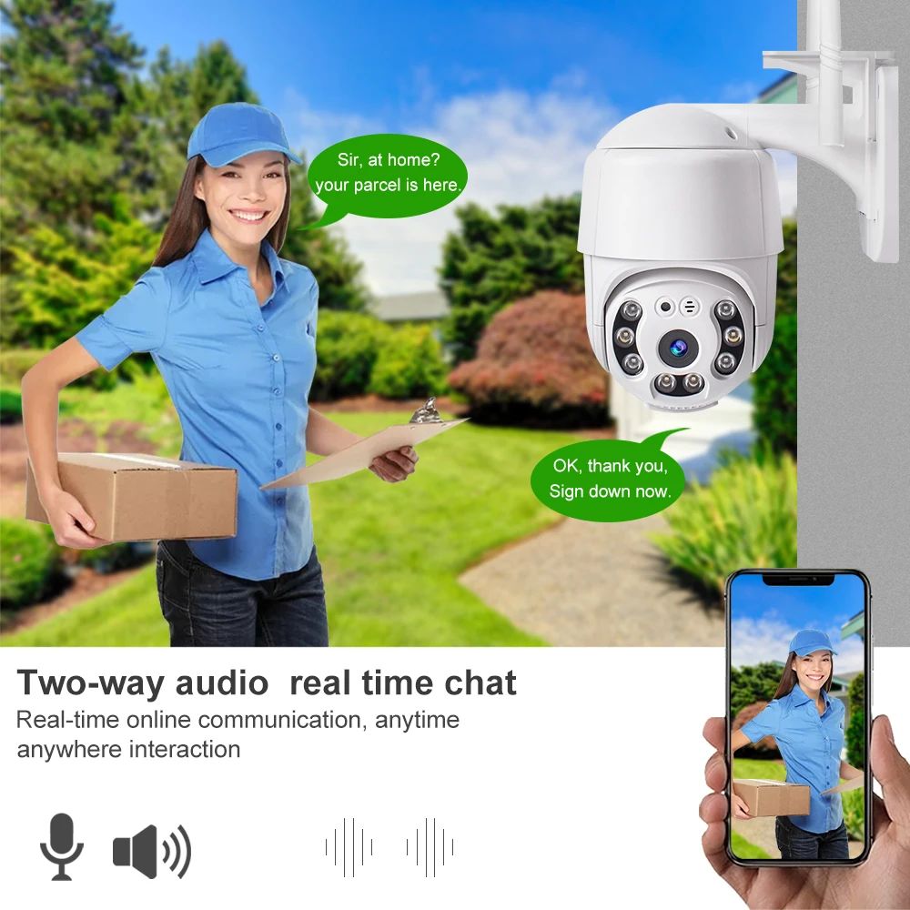 kuohao 4MP Speed Dome Auto Tracking PTZ Camera Smart Home Outdoor Wireless WIFI Camera Surveillance Monitor