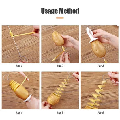 Cortador Espiral de Batata Whirlwind Máquina de Fazer Batata em Torre Fatiador de Vegetais Ferramentas Criativas para Legumes Acessórios de Cozinha Utensílios