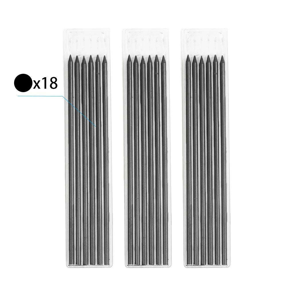 3Colors Refill 2.8mm Solid Carpenter Pencil Set Mechanical Pencil Cap Carpentry Marking Scriber Construction Woodworking Tools