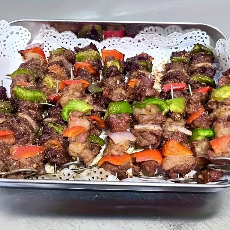 Barbecue Skewers Air Fryer Oven Vertical Baking Needle Reusable Food Grade Material 10PCS Multifunctional 304 Stainless Steel