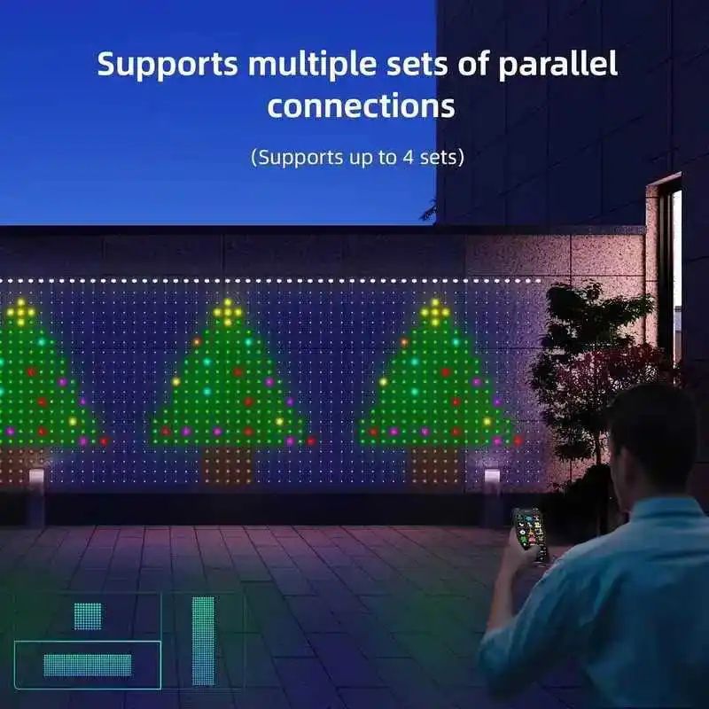 DC5V WS2812 Fairy Lights Curtain Led String RGBIC Led String Light Decor Dimmable Bluetooth APP Control for DIY Christmas Party