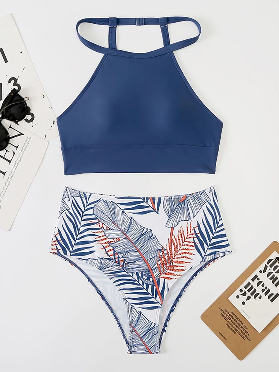 High Waist Bikini 2025 Swimsuit Woman High Neck Swimwear Female 2 Pieces Swimming for Women Bathing Suit Bikinis Sets Beach Wear