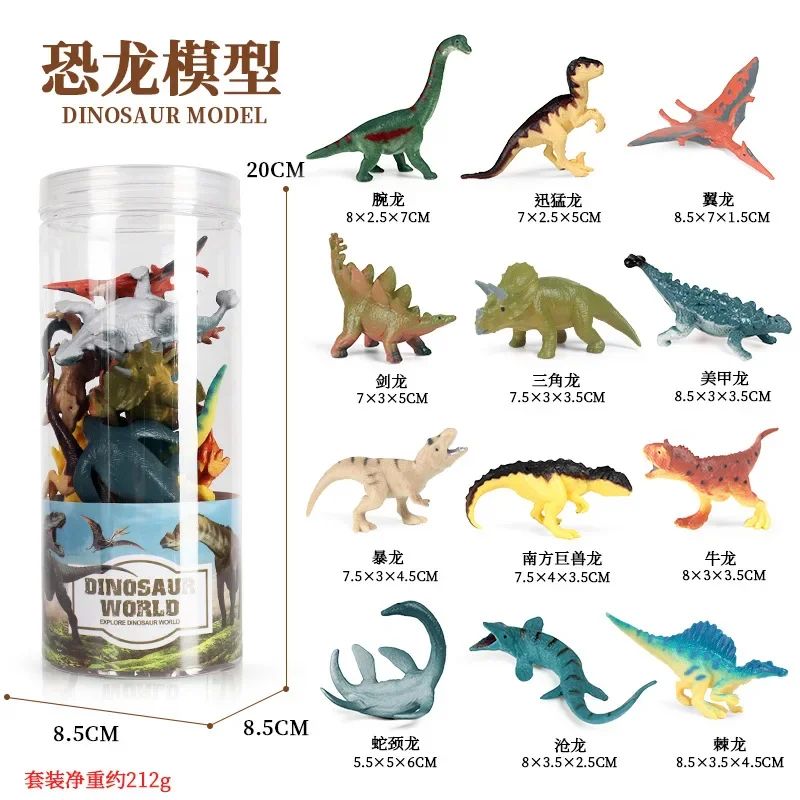 Mini Modelo Animal Fazenda de Vida Selvagem Aves Dinossauro Oceano Conjunto Animais da Planície Crocodilo Pinguim Insetos Brinquedos Micro Modelo Balde