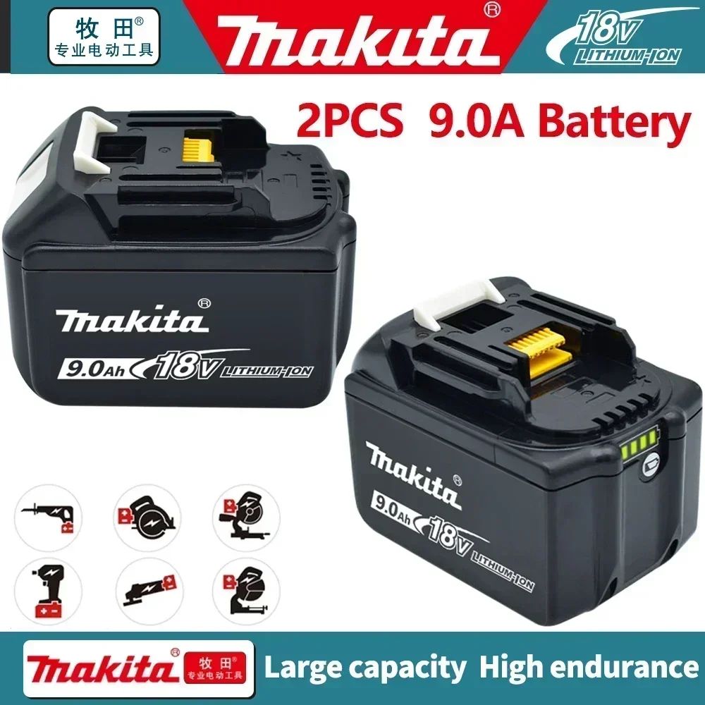 Bateria recarregável Makita 18V 6.0AH 9.0AH 100% original, bateria para ferramenta elétrica Makita BL1840 BL1830B BL1830B, carregador 18V