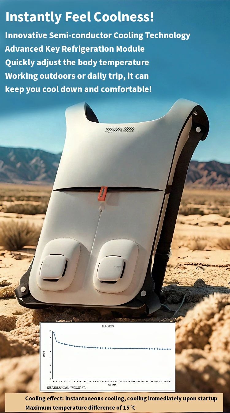 Jaqueta de Ar Condicionado Flexível Ajustável Reutilizável, Jaqueta com Ventiladores para Resfriamento Camisa Leve de Ar Condicionado para Trabalhar
