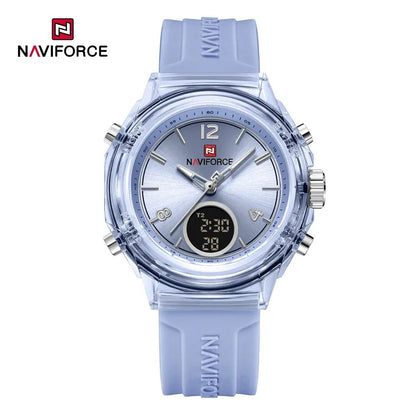 NAVIFORCE Top Brand Women's Watch Outdoor Sports Waterproof Watches Dual Time Display Quartz Wristwatches Rubber Digital Clock