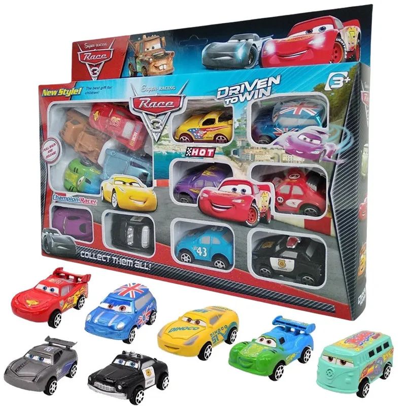 12 peças Disney Pixar Relâmpago McQueen Jackson Storm Mate carro modelo de PVC brinquedo para presente de aniversário infantil