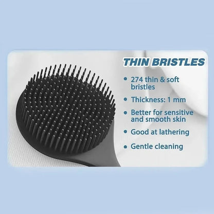 Double Sided Bath Brush Bath Puff Set Back Silicone Body Scrubber Silicone Long Handle Design for Body Exfoliation Deep Cleaning