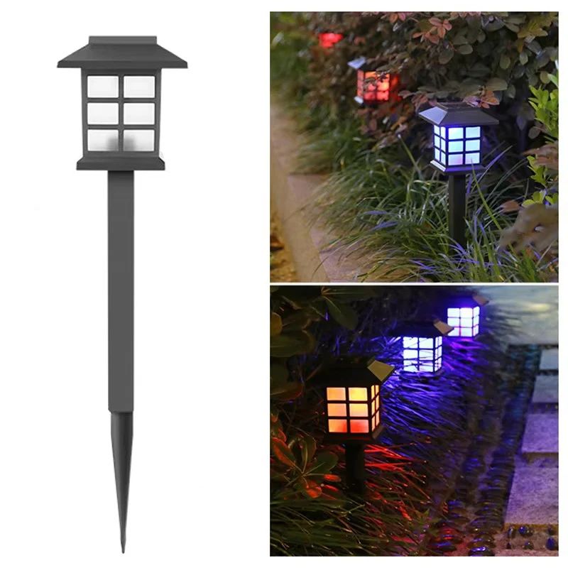 10Pack Outdoor Solar Lawn Lights Retro Small House Lamp Courtyard Garden Decoration Small Night LEd Inserted Small Palace Lights